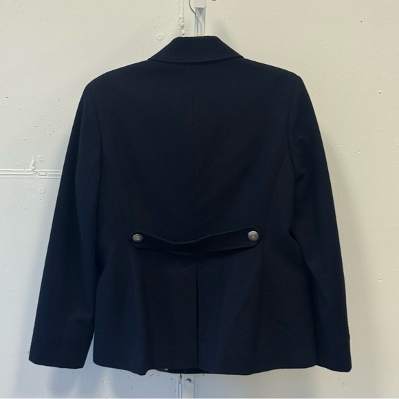 Brooks Brothers Petite Wool Blend Double Breasted Pea Coat Jacket Navy 10P - Picture 3 of 15